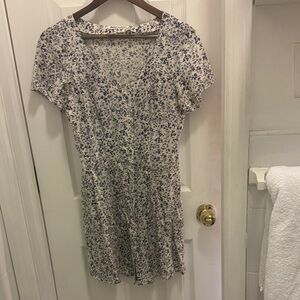 Reformation Blue and White Floral Dress